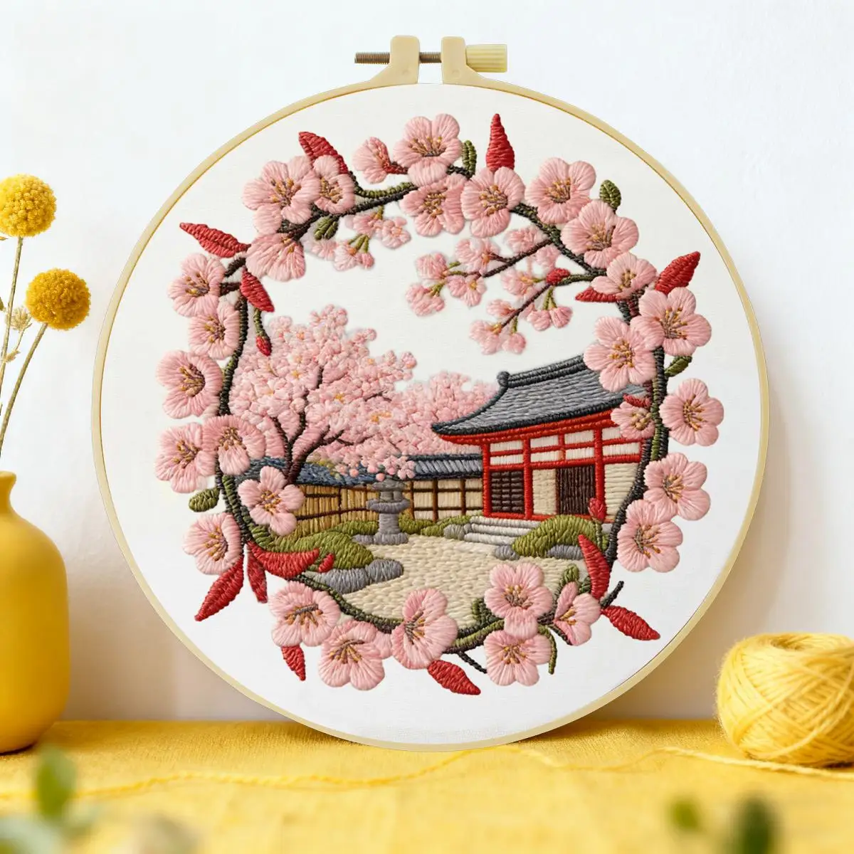 

1pc 20X20CM/15X15CM 7.87/6.3inch Beautiful scenery Embroidery Starter Kit DIY kit DIY embroidery kit manualidades Sewing Art