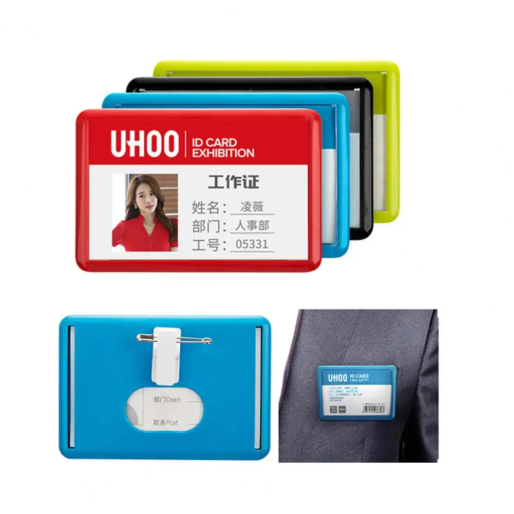 Anti-slip Pin Work Card Lightweight Name Badge Protection Good Different Style Waterproof Name Badge Cover