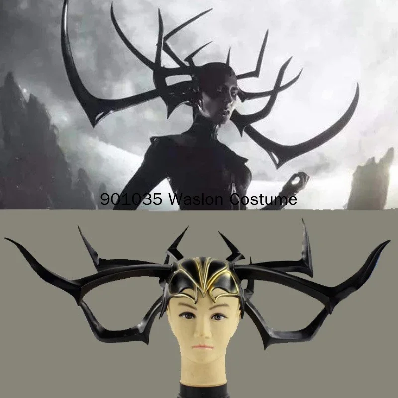 Thor 3 hela Cosplay Headdress Death Goddess Latex Helmet Halloween Party Costume Accessories Props