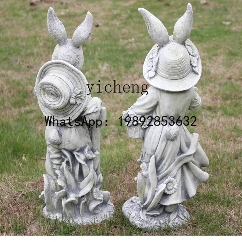 

W7-outdoor garden cartoon simulation rabbit fiberglass animal decorative ornament