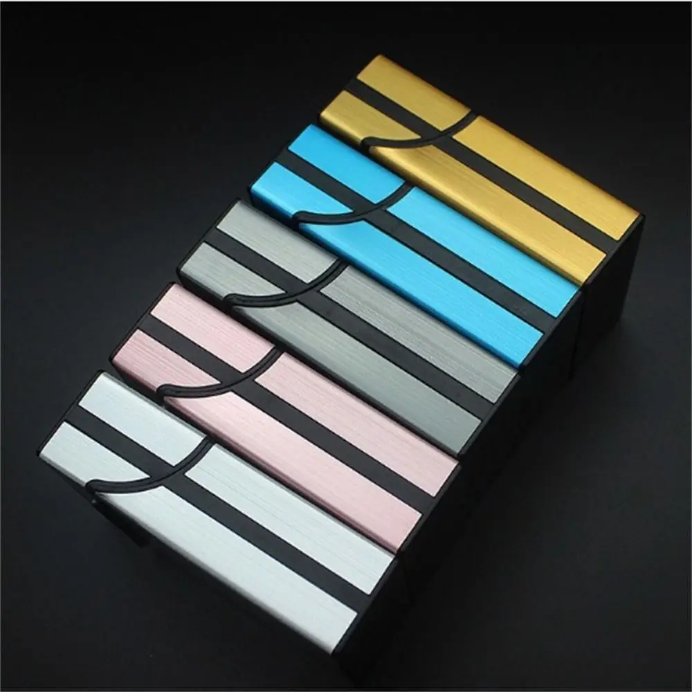 Aluminum Alloy Business Card Box Magnetic Button Lightweight Name Card Holder Metal Box Elegant Design ID Card Case Storage Box