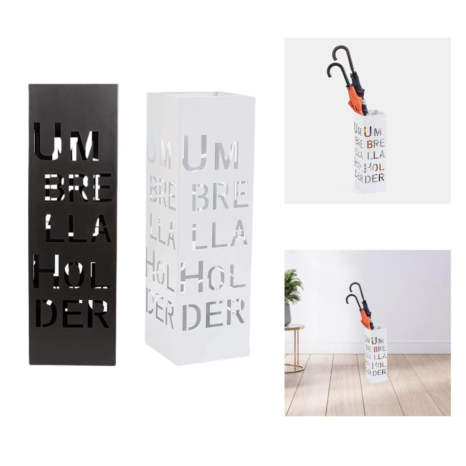 Umbrella Stand Decor Multifunction Metal Umbrella Storage Organizer Bin Umbrella Rack for Office Hotel Supermarket Home Entryway