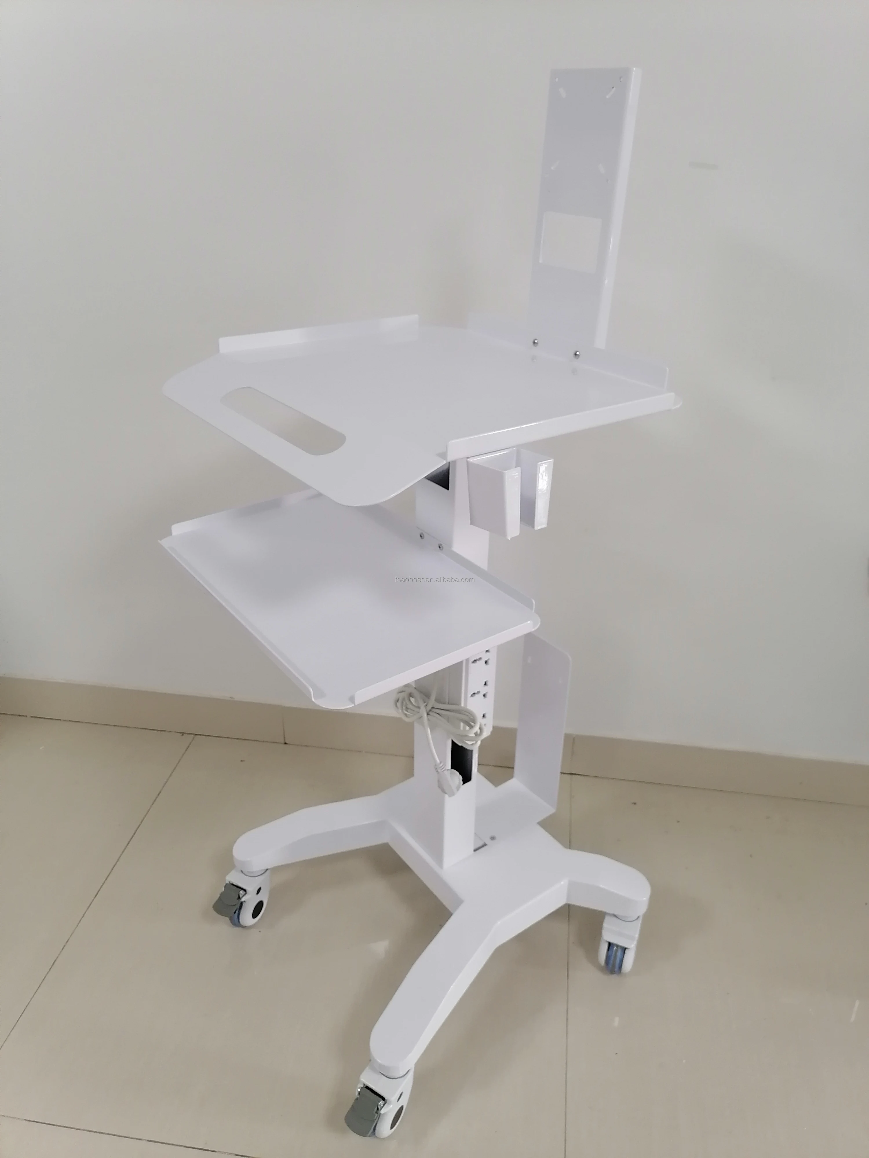 Medical Clinic Oral Scanning Mobile Trolley Scanner Tool Cart with Stand Tray Holder