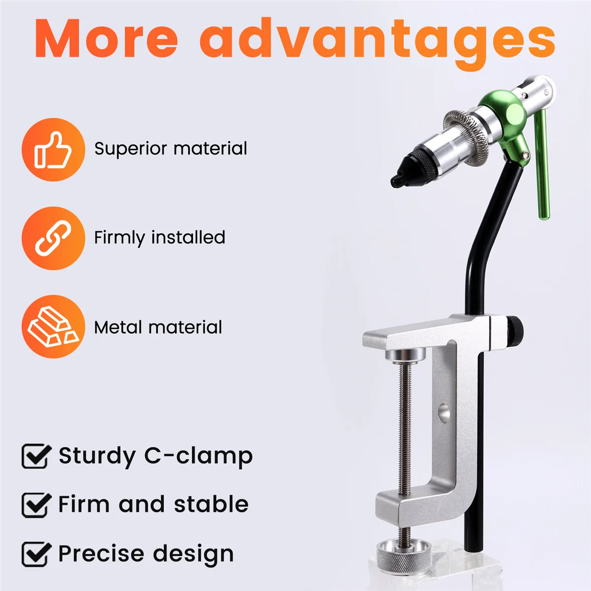 N18R 360 °   회전 C-클램프 바이스 지그 보조 후크 바인딩 바이스 경화 강철 조 플라이 타이 바이스 낚시 미끼 만들기 도구