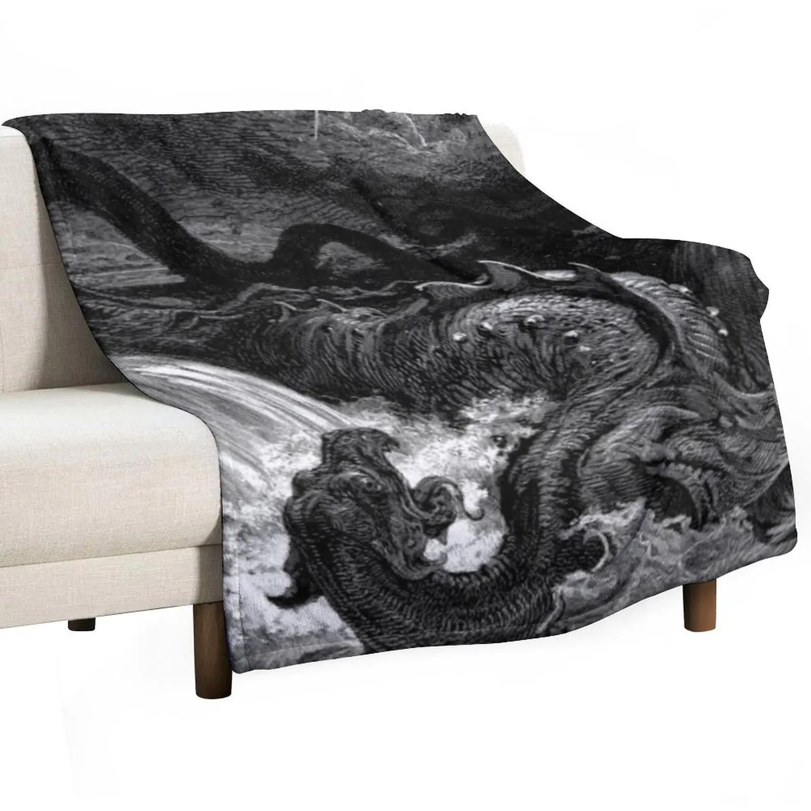 The defeat of leviathan - Gustave Dore Throw Blanket halloween warm for winter For Sofa Thin Blankets