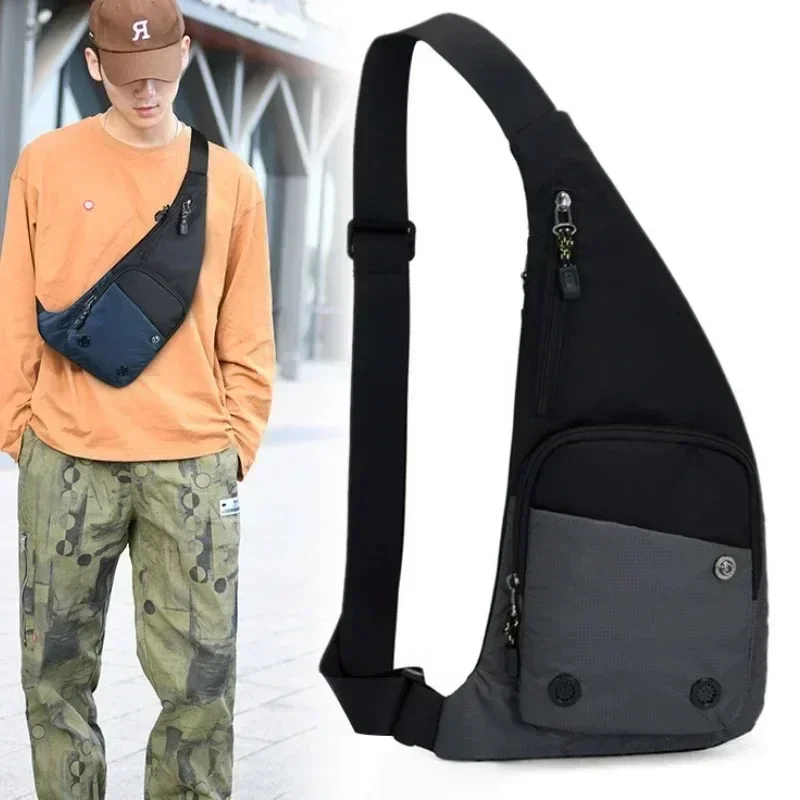 Men‘s New Trendy Casual Shoulder Bag Leisure Travel Sports Outdoor Pack Messenger Crossbody Sling Chest Bag Pack for Male Female