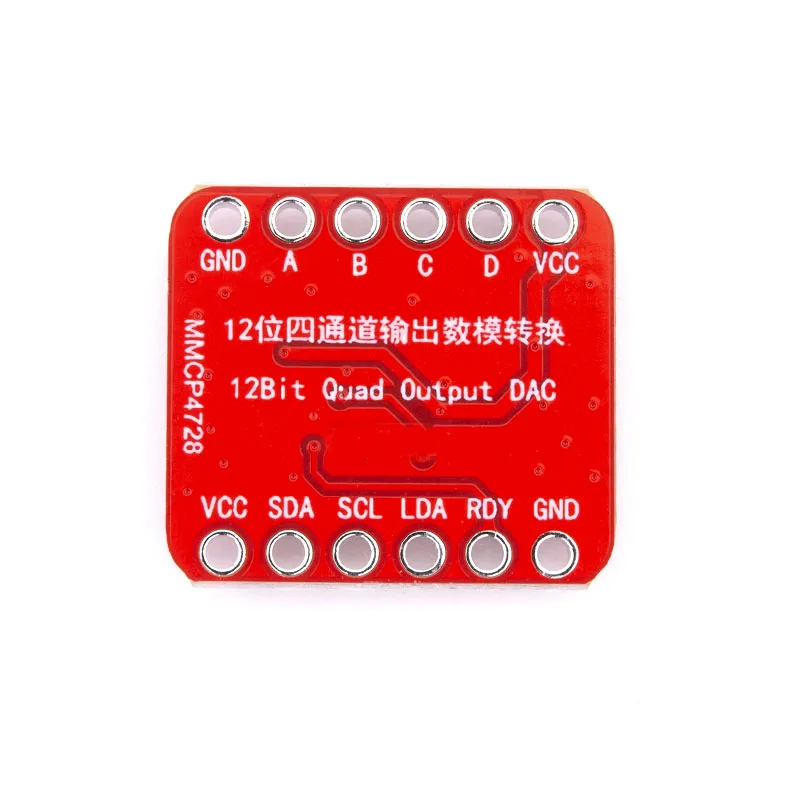 Moduł DAC 12-bitowy MCP4728, 4-kanałowy interfejs I2C, programowalna referencja napięcia z pamięcią EEPROM do projektów elektronicznych. — zdjęcie produktu 2