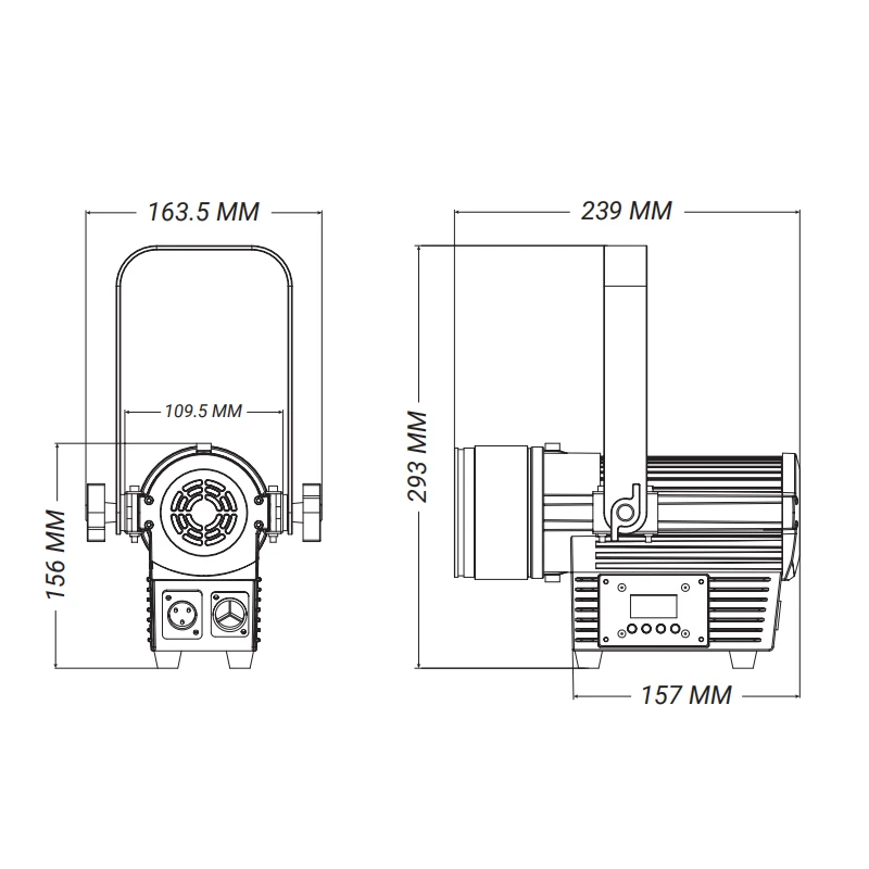 10°-60°  Manual Zoom 60W LED IP65 Waterproof Fresnel Spotlights with Barndoor Outdoor DMX Theater Studio Cencert Stage Lighting