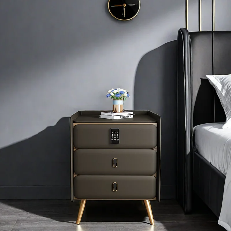 Mini Table Bedside Nightstands Open Cabinets Night Stand Small Bedroom Black Nightstand 3-tier Nachtkastje Storage Locker Round