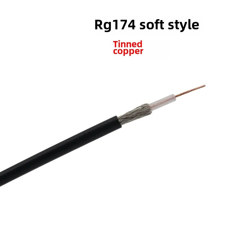 

RG174 Extra Soft High Frequency Coaxial Cable RF Wire 50 Ohm 50-1.5 Tinned Copper Thickened Shield for Telecommunications