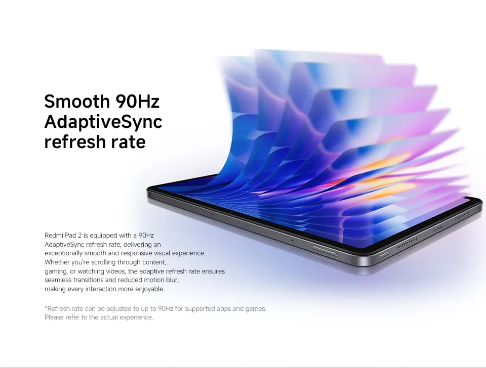 Global Version Xiaomi Redmi Pad 2 MTK Helio G100-Ultra 11' Display 18W Fast Charging 9000mAh Battery 90Hz Mi Tablet 8MP Camera