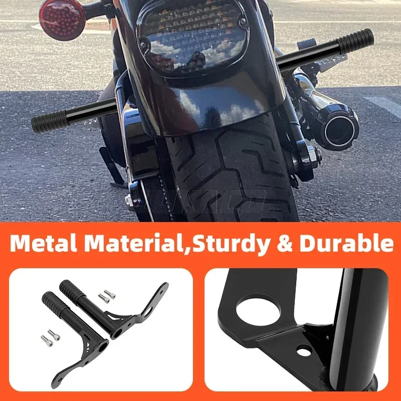 Protector de motor delantero y trasero para motocicleta, barra de protección contra choques negra para Harley Softail Street Bob Low Rider FXBB 2018-up