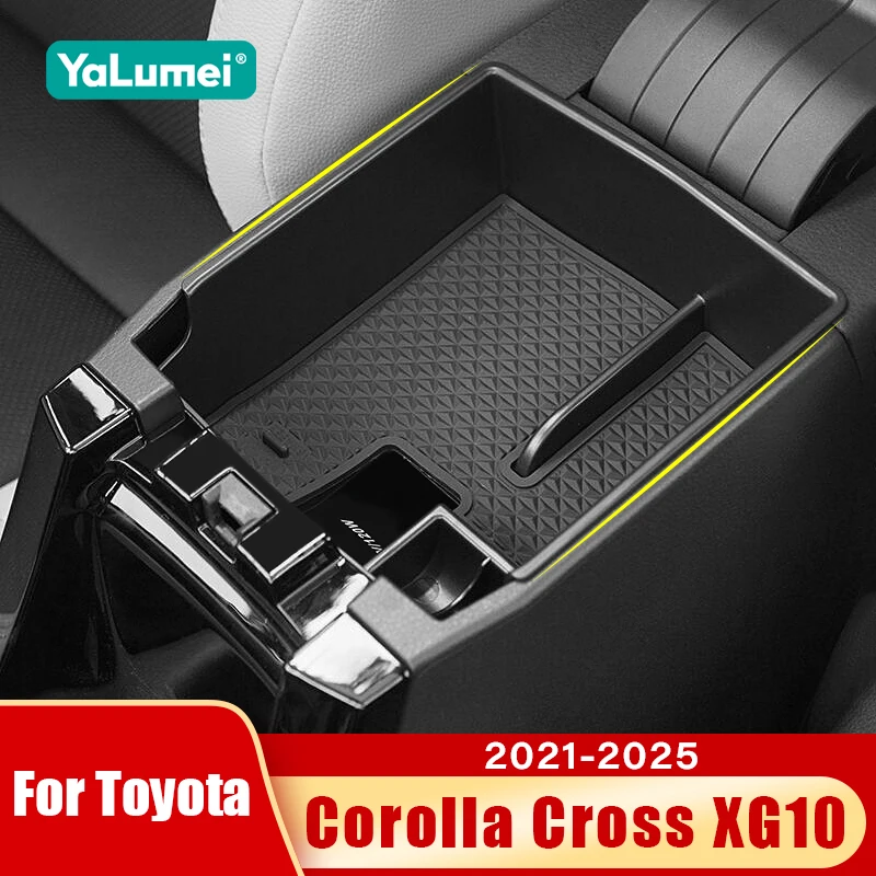 

For Toyota Corolla Cross XG10 2021 2022 2023 2024 2025 Hybrid Car Central Armrest Storage Box Organizer Tray Accessories