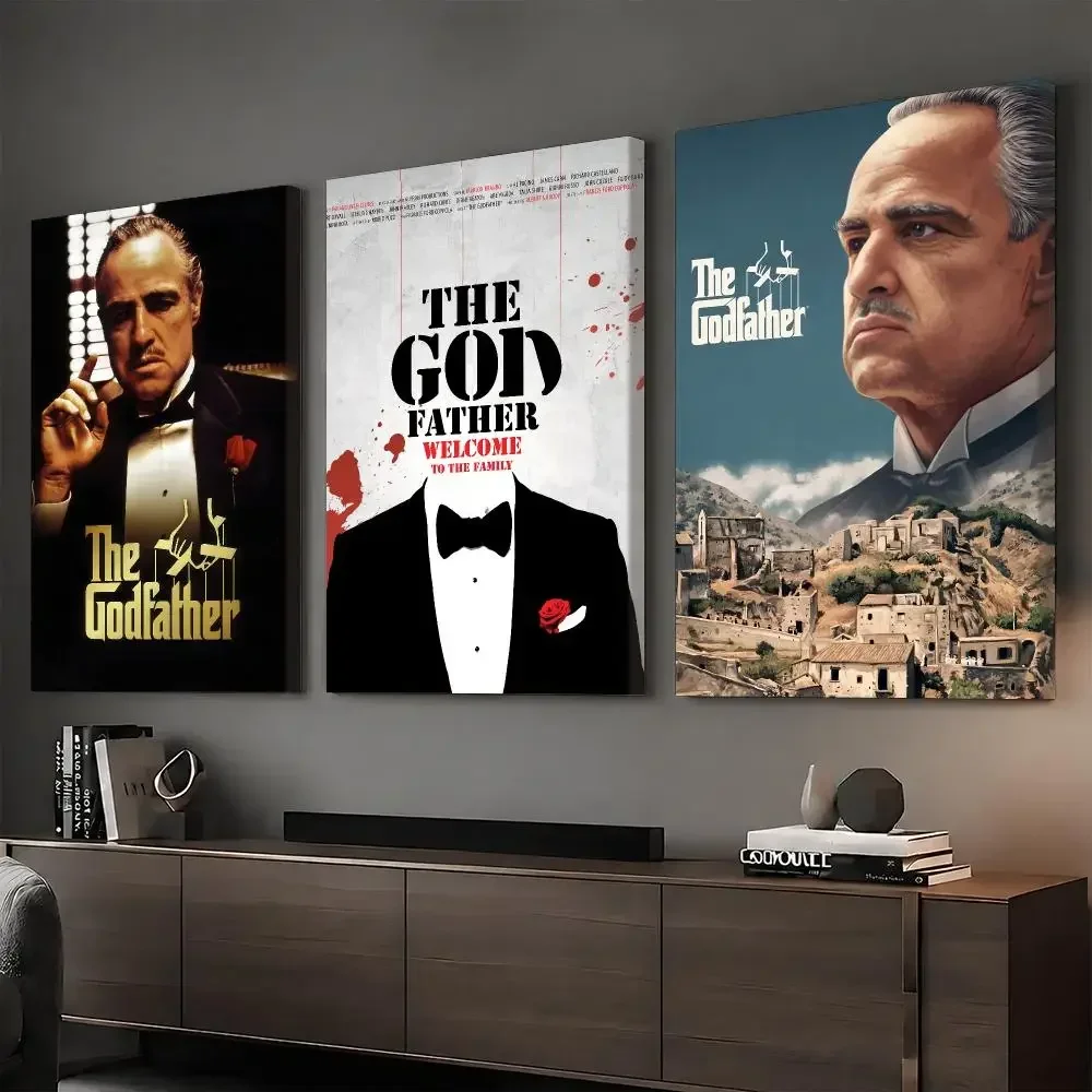The G-Godfather Classic Movie Painting Calligraphy HD Canvas Print Poster Wall Art | Optional Frame | Modern Hallway Decor