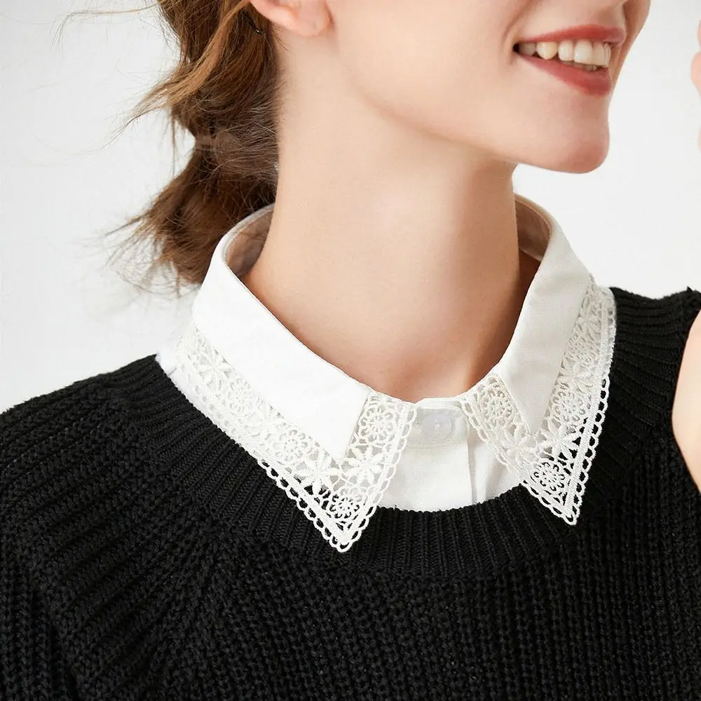 Fashion Classic Chiffon Cotton Blouse False Collar Shirt Fake Collar Lapel Clothes Accessories