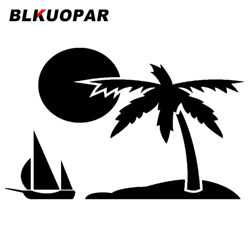 

BLKUOPAR For Beach Life Car Stickers Sunscreen Decals Fashionable Vinyl Material Waterproof Suitcase Decor Custom Printing