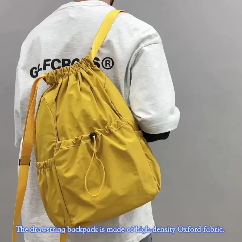 Large Drawstring Backpack Lightweight Sports Gym Bag for Men and Women, Adjustable Straps, Multiple Pockets, Perfect for Fitness