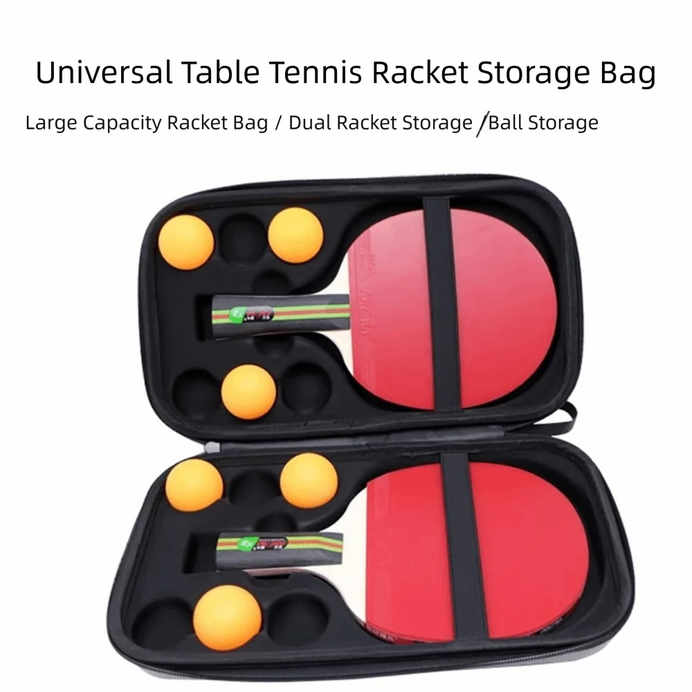 

EVA Ping Pong Paddle Case Black Grey Hard Shell Hard Shell Storage Bag Portable Anti-drop Table Tennis Racket Case