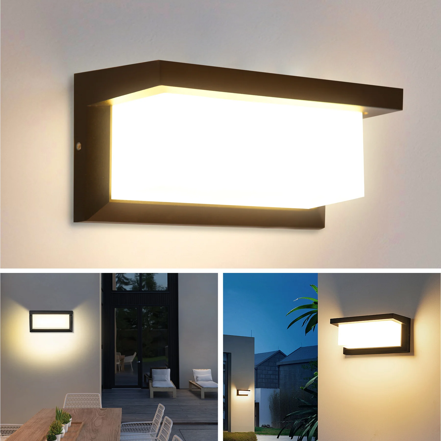 LED Vintage Rechteck Wandleuchte Innen Außen Dekorative Beleuchtung für Veranda Wohnzimmer Schlafzimmer Hof Balkon Home Decor