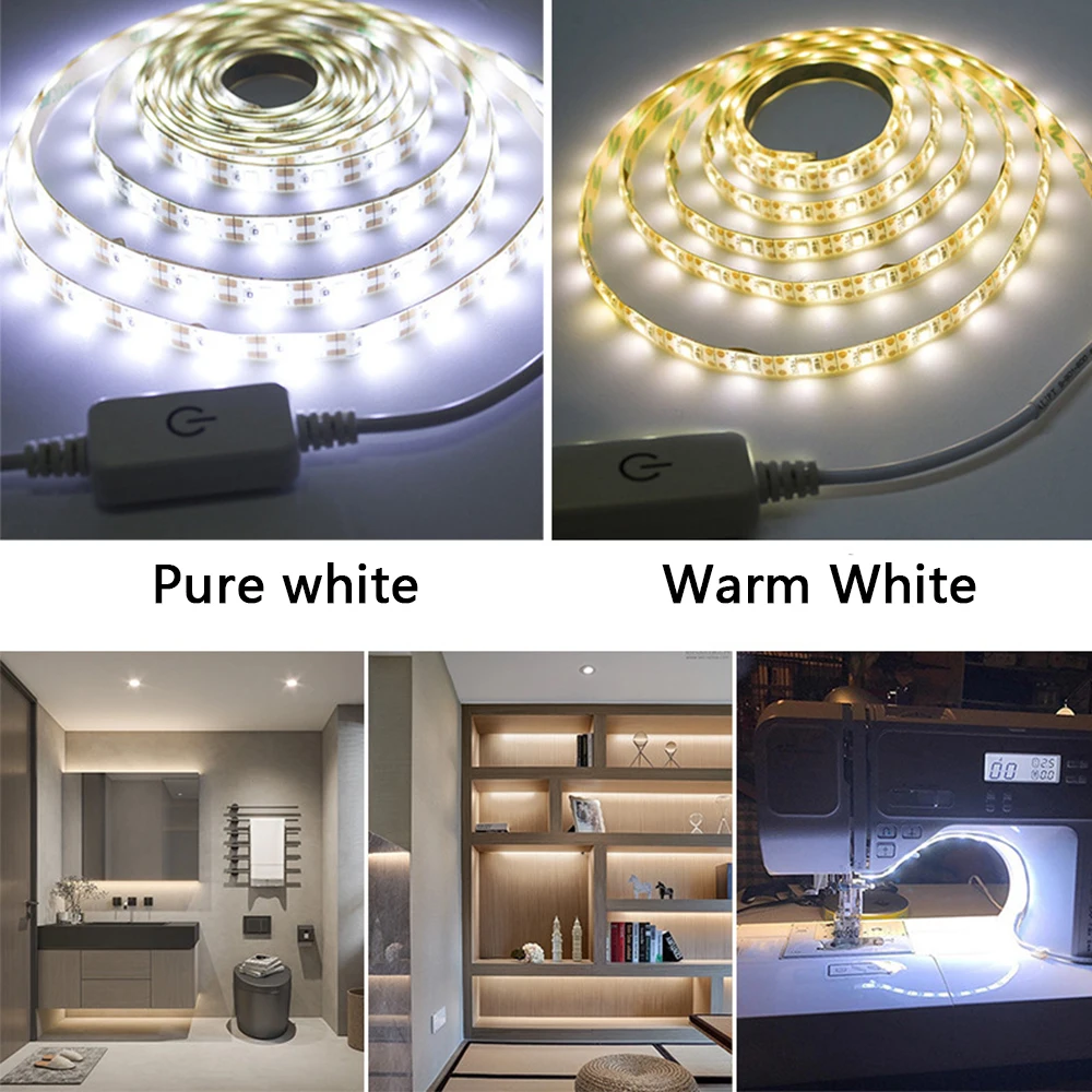 USB infinite dimming LED light strip set touch switch macchina da cucire light strip 2835 strisce luminose