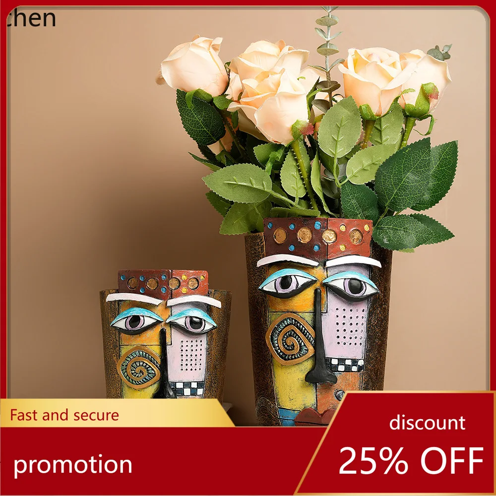 YFY  creative abstract cat face flower pot - perfect for home gardening, planting, and displaying succulents