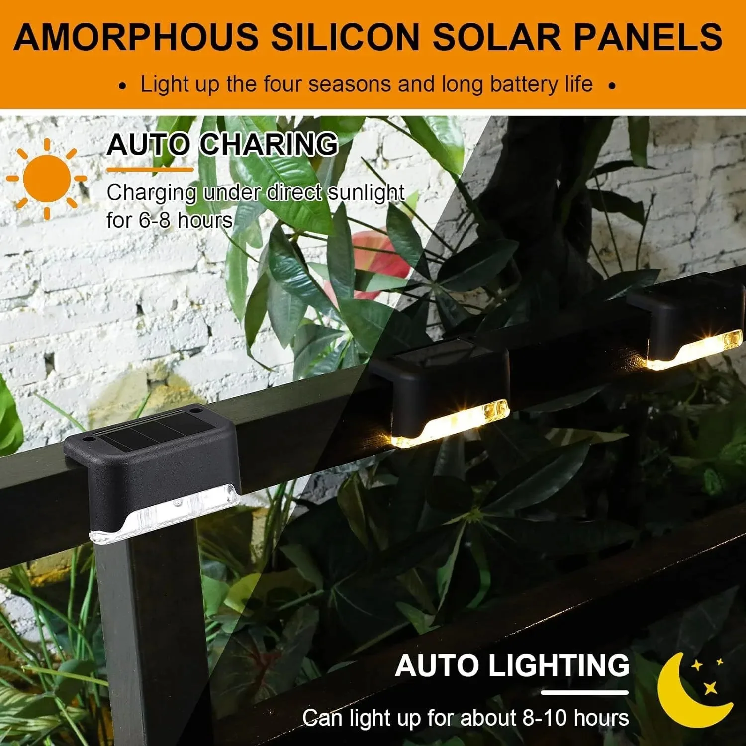 4-32 Pack Solar Step Lights LED Outdoor Stair Lights Waterproof Solar Powered Garden Path Lights for Patio Steps Deck Balcony