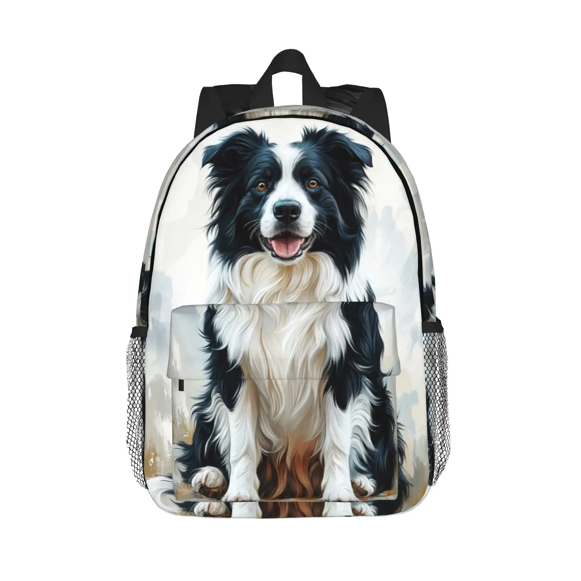 Border Collie Dog Pattern Backpack Hot Sale Daypack Large Capacity Boys Girls BookBag Shoulder Bags for Men Women School Bag