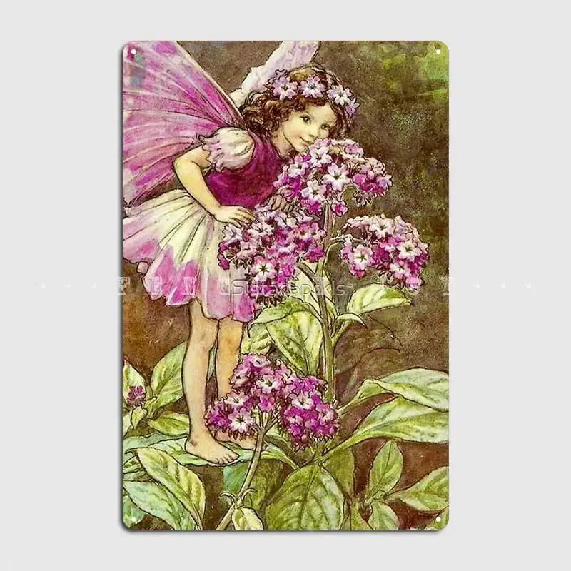 The Heliotrope Fairy By Cicely Mary Barker Metal Plaque Poster Cinema Living Room Home Personalized Plaques Tin Sign Posters