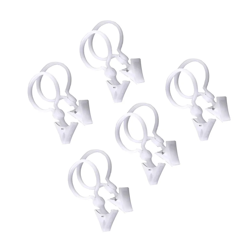 10Pcs Plastic Shower Curtain Clips 12x6cm Round Buckle Clasps for Bathroom Bedroom Living Room Curtains Drapes Privacy Control