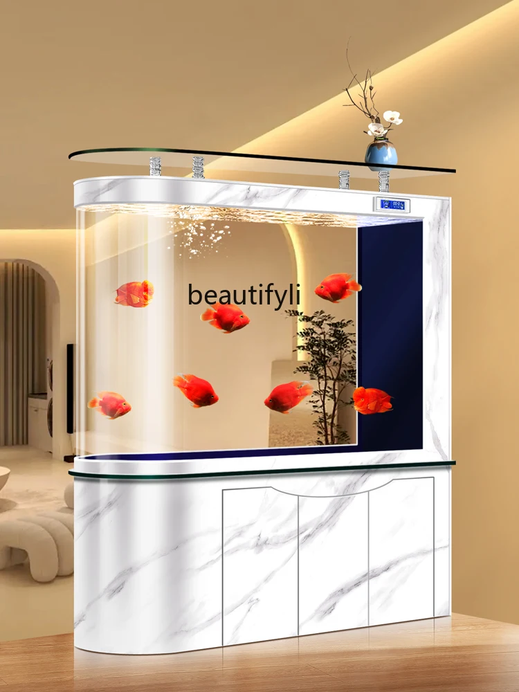 Entry door porch partition screen, fish tank living room, bottom filter medium and large household aquarium