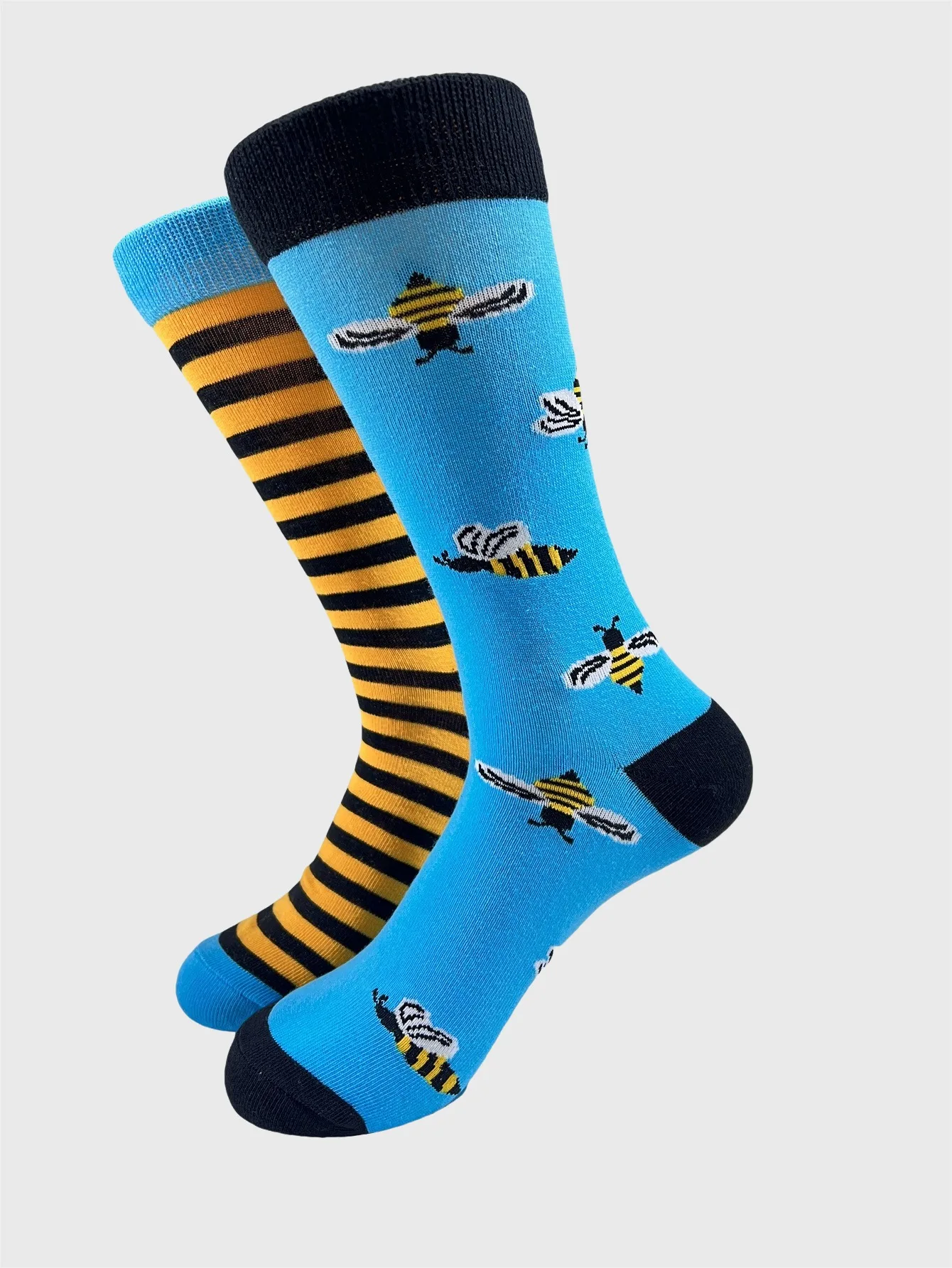 Design Funny Socks Men 2025 New Hip Hop Harajuku Animal Cat Tiger Penguin Honeybee Print  Asymmetric Men\'s Skateboard Socks ﻿
