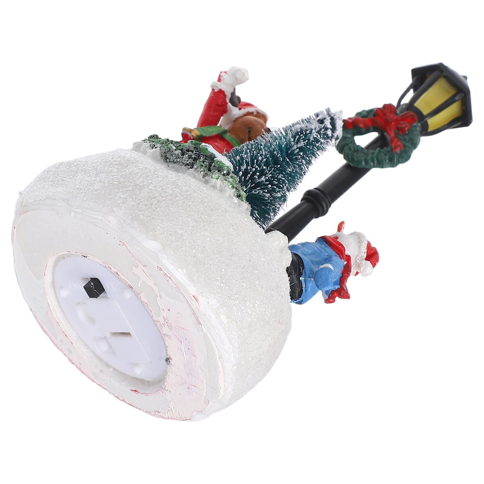 مصغرة عمود إضاءة الشارع مضاءة الراتنج عيد الميلاد الديكور LED مصابيح عطلات عيد الميلاد منضدية محور عيد الميلاد الحلي #1