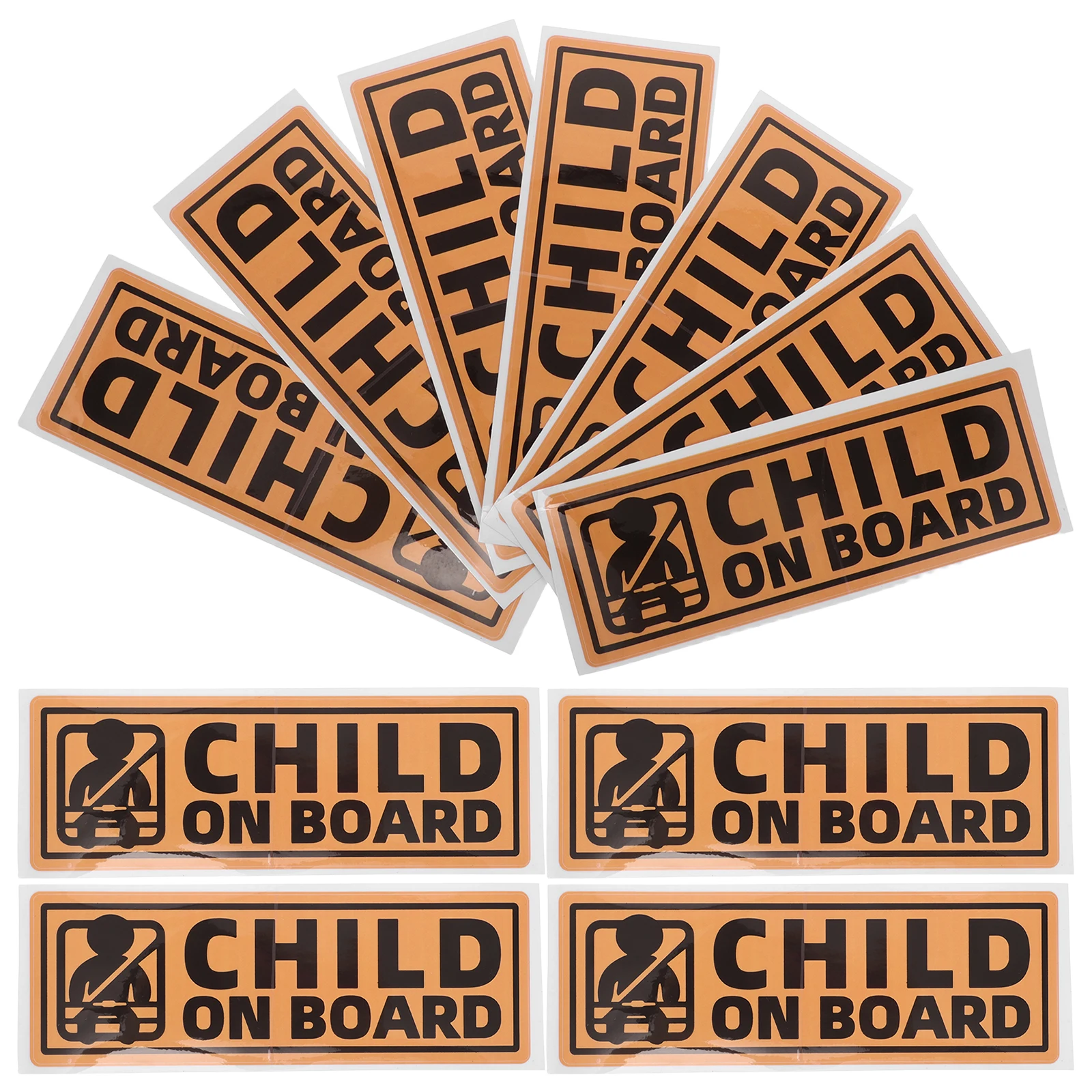 10 قطع من ملصقات تحذير السيارة باللون الأصفر الساطع على اللوحة، علامة أمان ممتصة للصدمات مقاومة للماء لشاحنة النافذة الخلفية