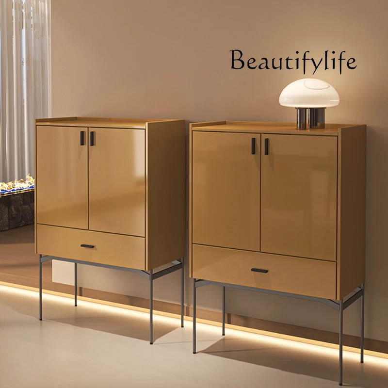 

Medieval style light luxury dining side cabinet modern simple wall high decorative cabinet designer storage side cabinet