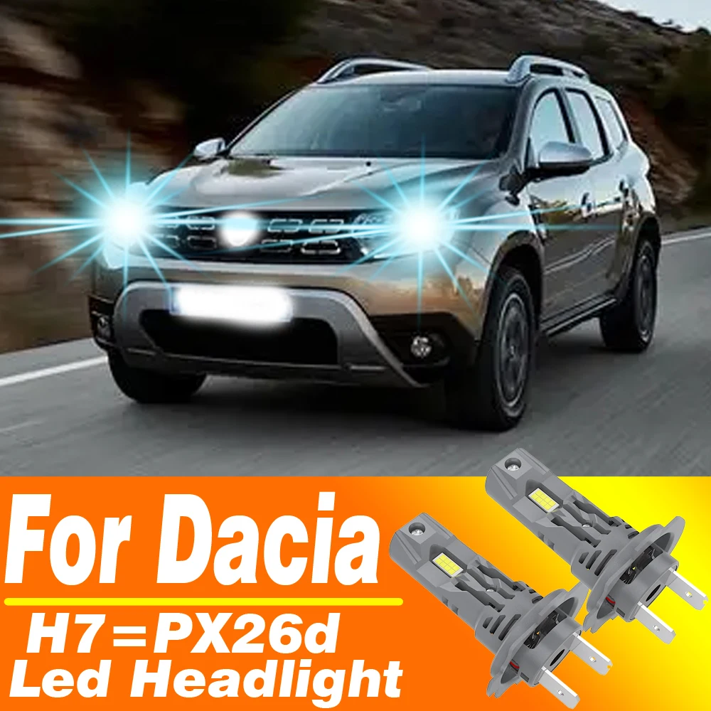 2x H7 para Dacia Duster Sandero Logan Jogger primavera PX26d 12v 55W faro Led Canbus Motor luz antiniebla bombilla de coche lámpara de diodo Turbo