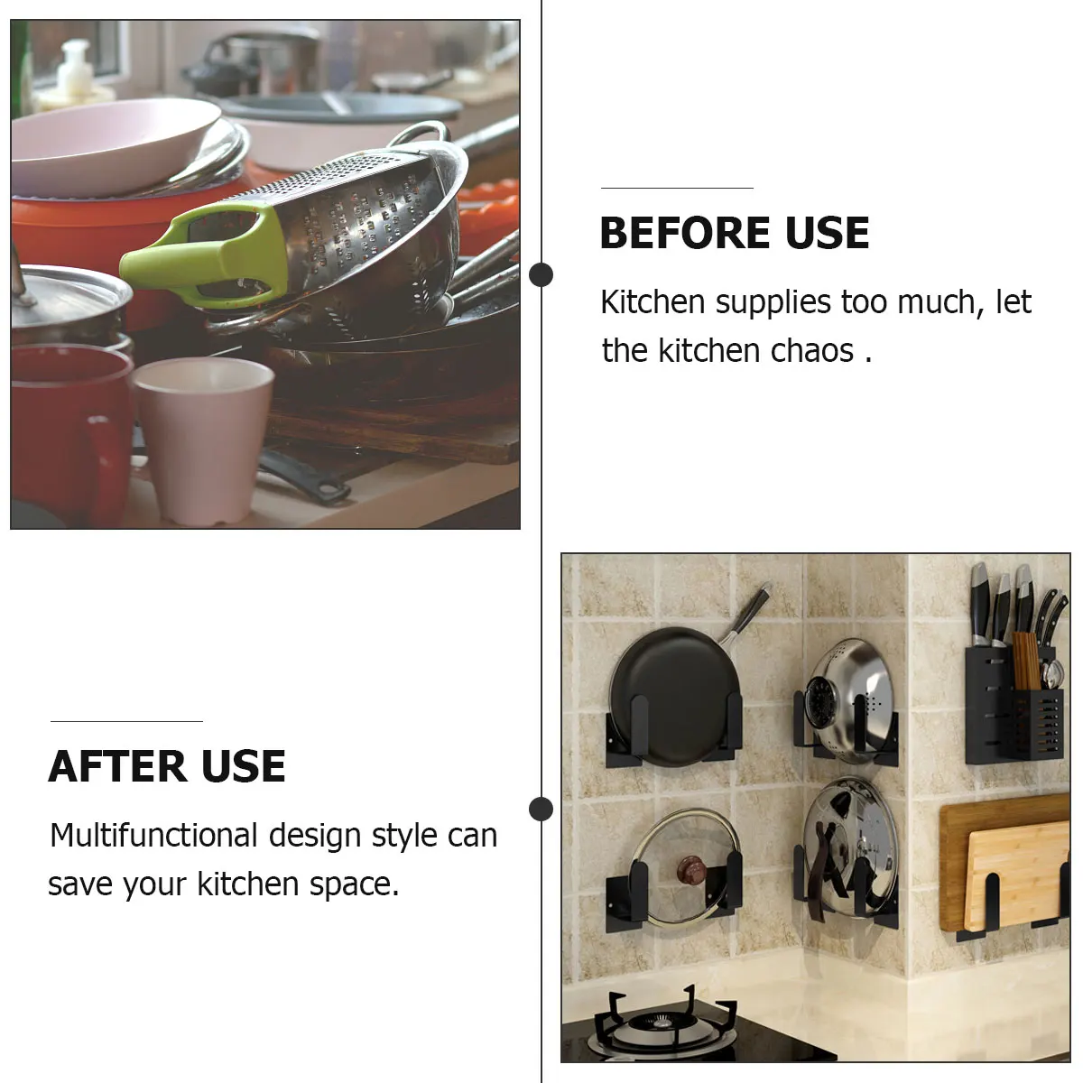 

1pc Kitchen Storage Rack Stainless Steel Wall Mounted Multi Functional Organizer Modern Minimalist Design Cutlery Rack With Glue