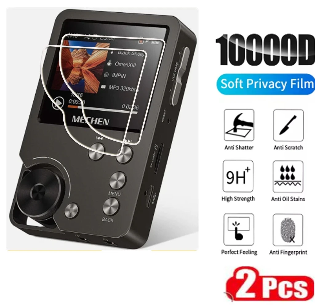 MP3 플레이어/MECHEN-M30/HiFi/MECHEN M30 HiFi용 64GB 보호 스크린 프로텍터가 포함된 2PCS HD 풀 유압 하이드로겔 필름