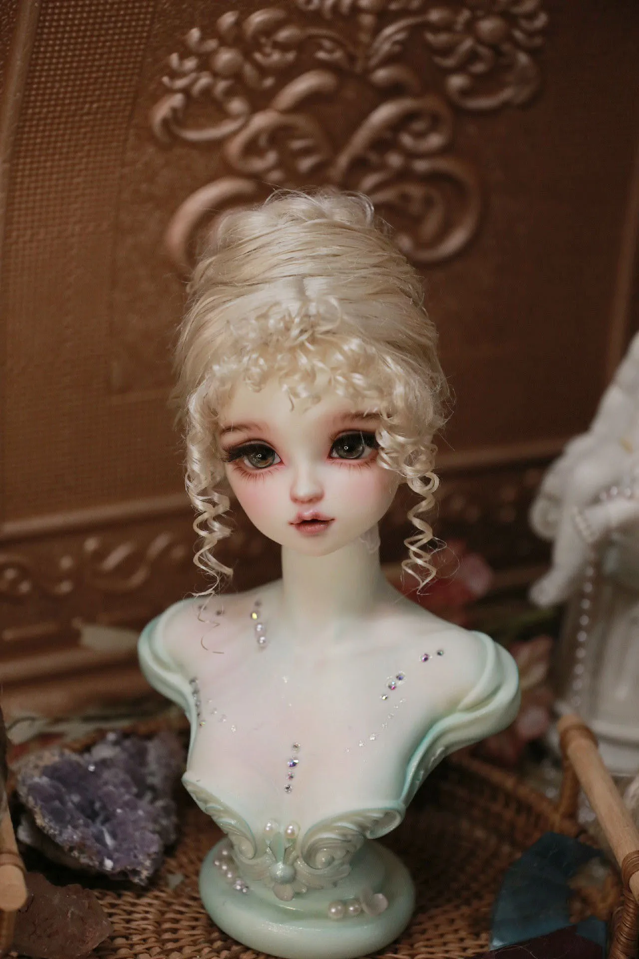 

European style bjd doll wig 1/3 gold color imitation mohair styling hair free shipping