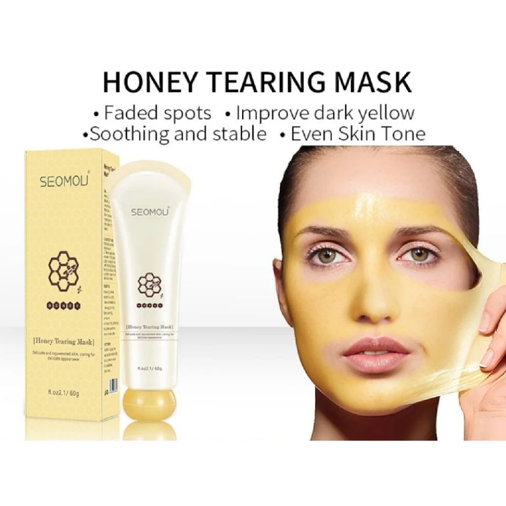 

Honey Tearing Peel Mask Painless Blackhead Removal Deep Cleansing Honey Mask Natural Honey Extract Honey Mask for Face Purifies