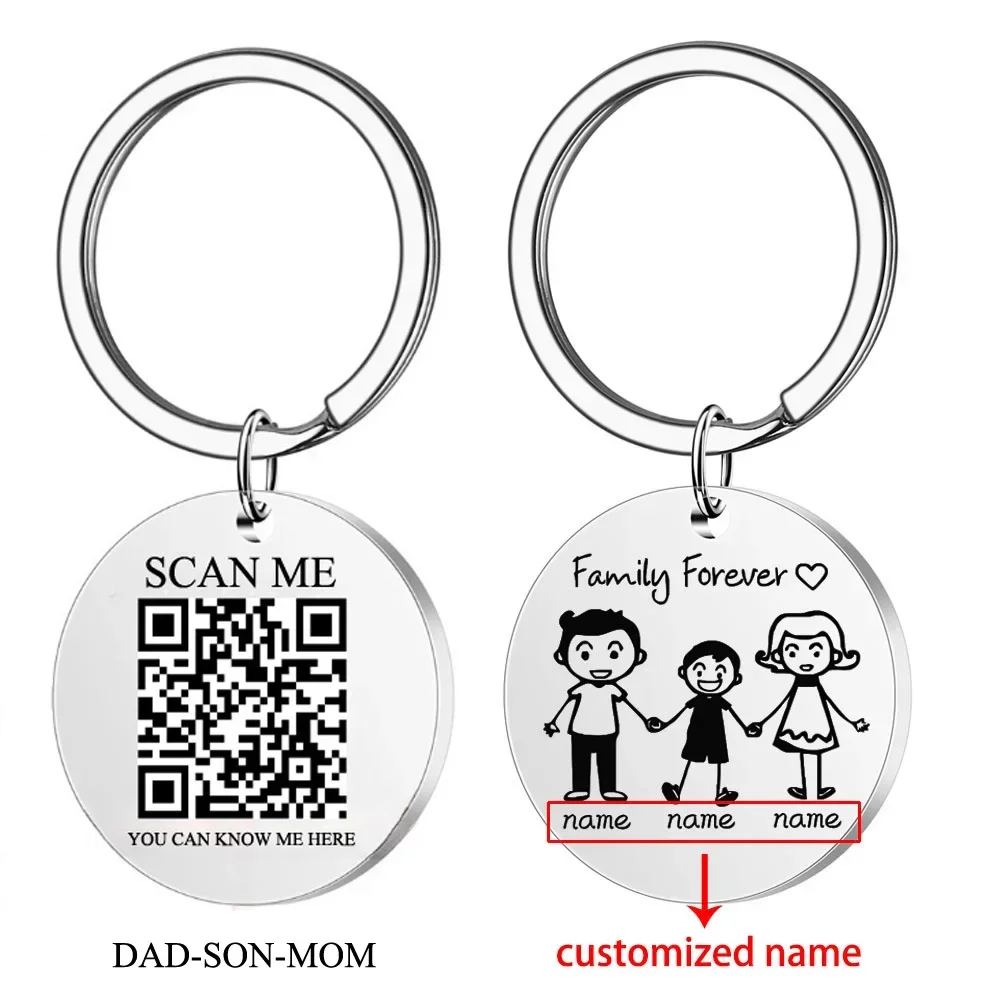 Exclusive-use QR Code Smart Tag Personalized Storage Card Home Information Anti Loss Customizable Keychain Universal People Pets