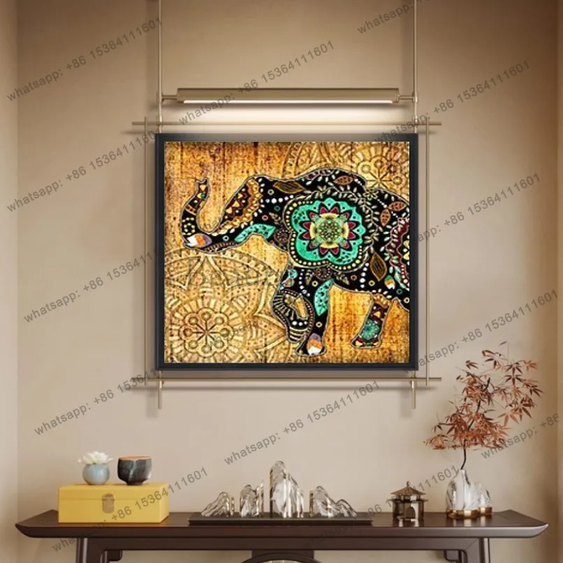 South East Asia high-end retro decorative lamp wall hanging metal rod decorative painting three-dimensional device