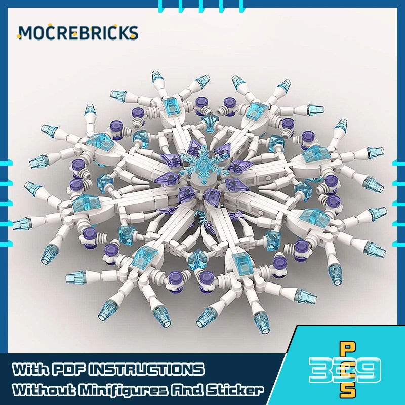 

Christmas Snowflake Ornament Model Modular Assembling MOC Building Block Technology Bricks Puzzle Toys Xmas Creative Gifts