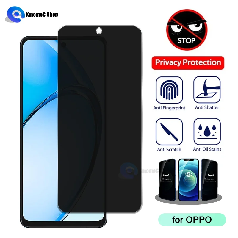 Anti-Spy Tempered Glass Film For OPPO A57 A57s A77 A77s A17 A17k A56 A56s A76 A36 A16 A16k 5G Privacy Private Screen Protector