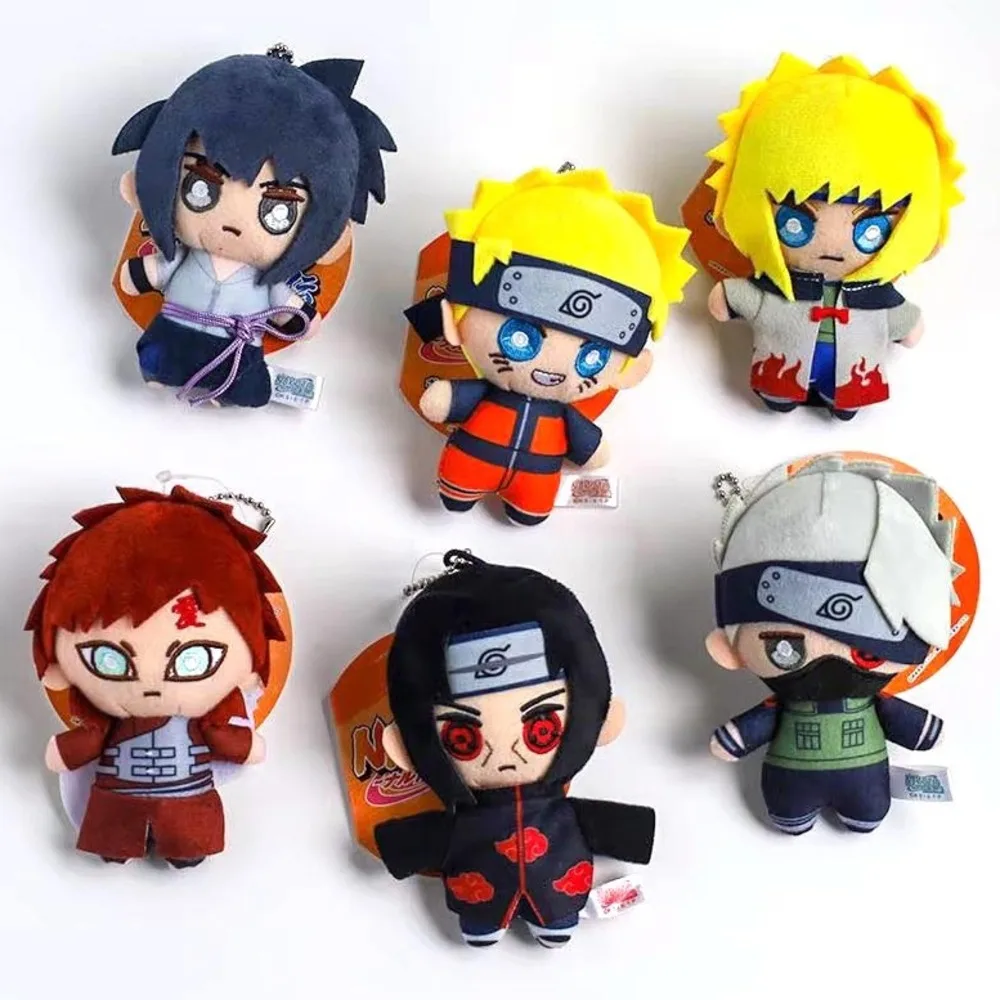 10cm 나루토 플러시 장난감 애니메이션 피규어 우치하 사스케 귀여운 인형 키링 배낭 참 장식 어린이 생일 크리스마스 선물