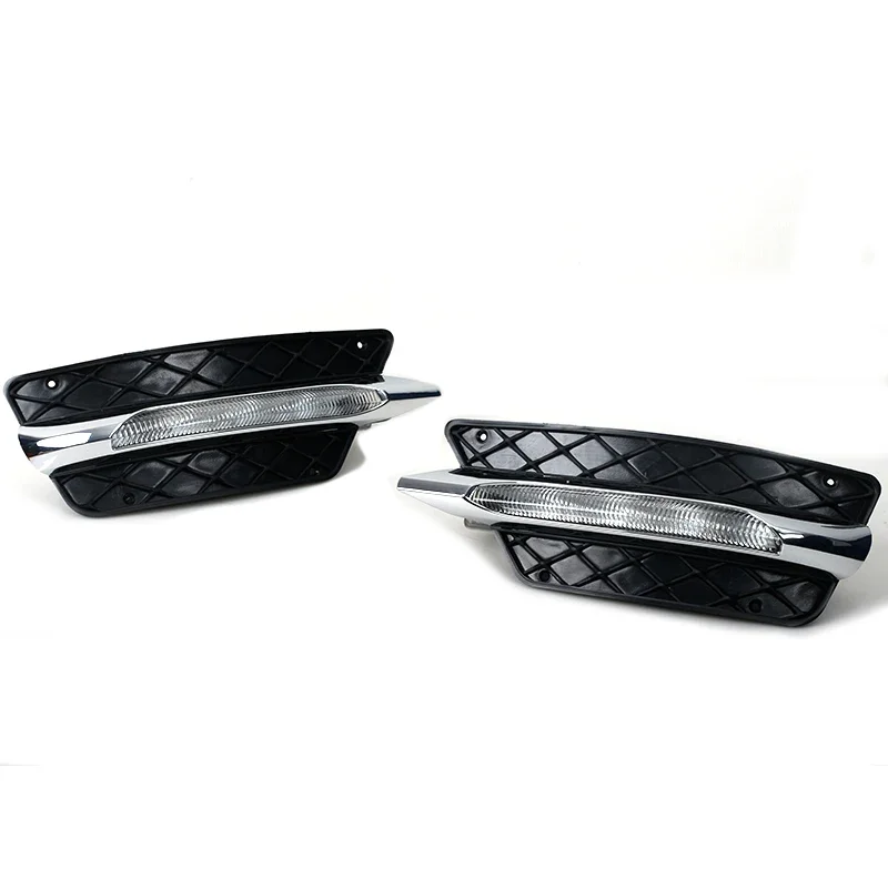 Pair Left&Right Daytime Running Light Assembly For Mercedes Benz W204 C-Class 2012-2014 Car Front Bumper Fog Light Grille Cover