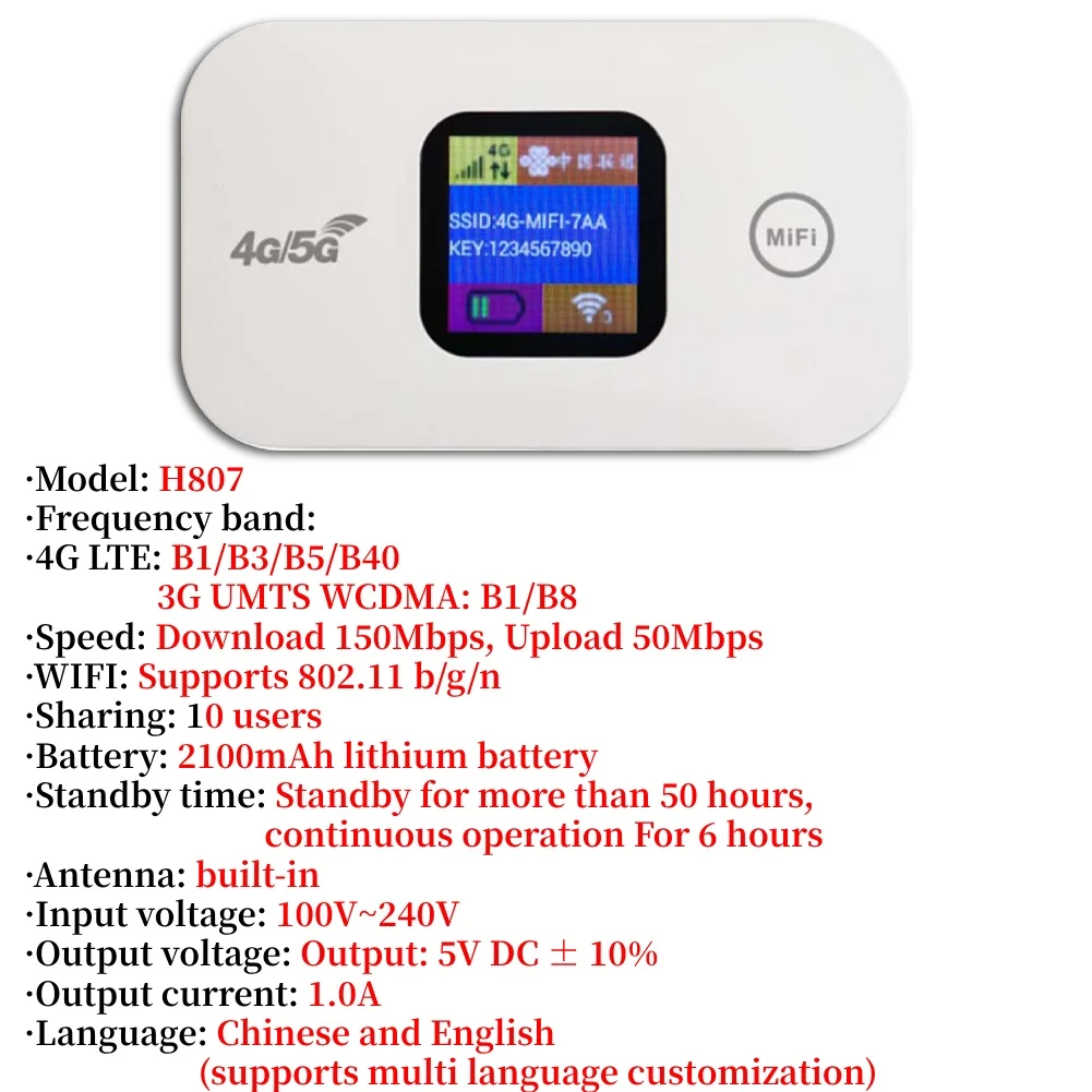 FOLOSAFENAR Dongle WiFi SIM 4G – Routeur Mobile 150 Mbps Batterie 2100 MAh, Jusqu'à 15 Appareils, Pocket Hotspot Portable