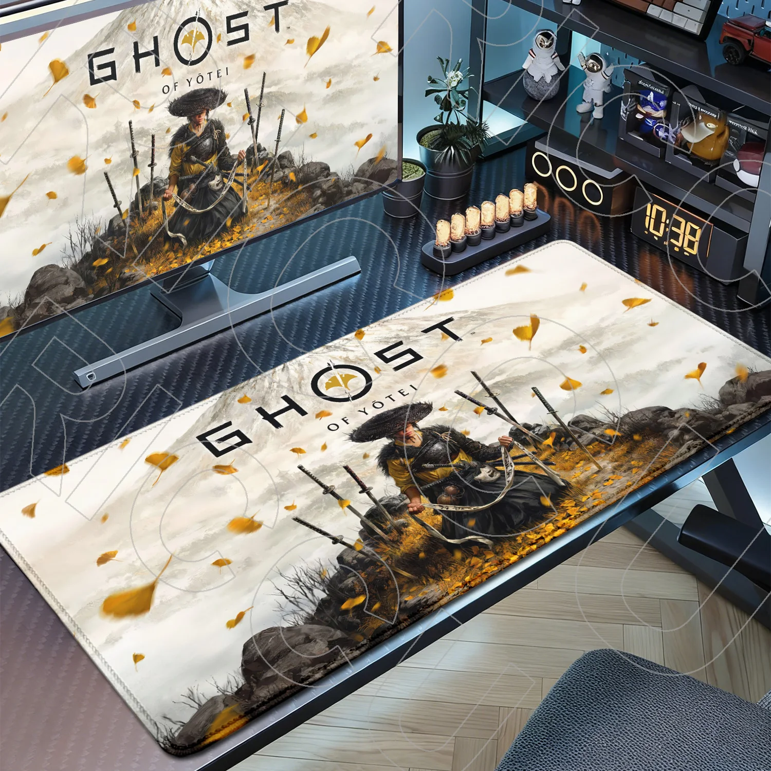 لعبة الساموراي اليابانية 40x90 سنتيمتر G-Ghost of Yotei ماوس الوسادة كبيرة حصيرة مكتبية لوحة المفاتيح مكتب المطاط الكمبيوتر عدم الانزلاق مكافحة فراي مسند الماوس