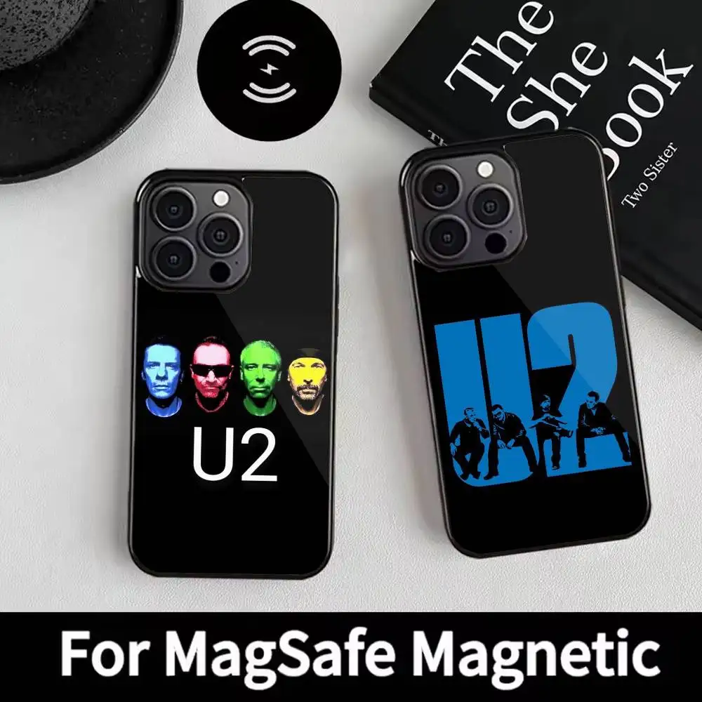 

U2 Rock band Phone Case For iPhone 17 16 15 14 13 12 Pro Max Plus for Magsafe Mirror Wireless Magnetic Cover