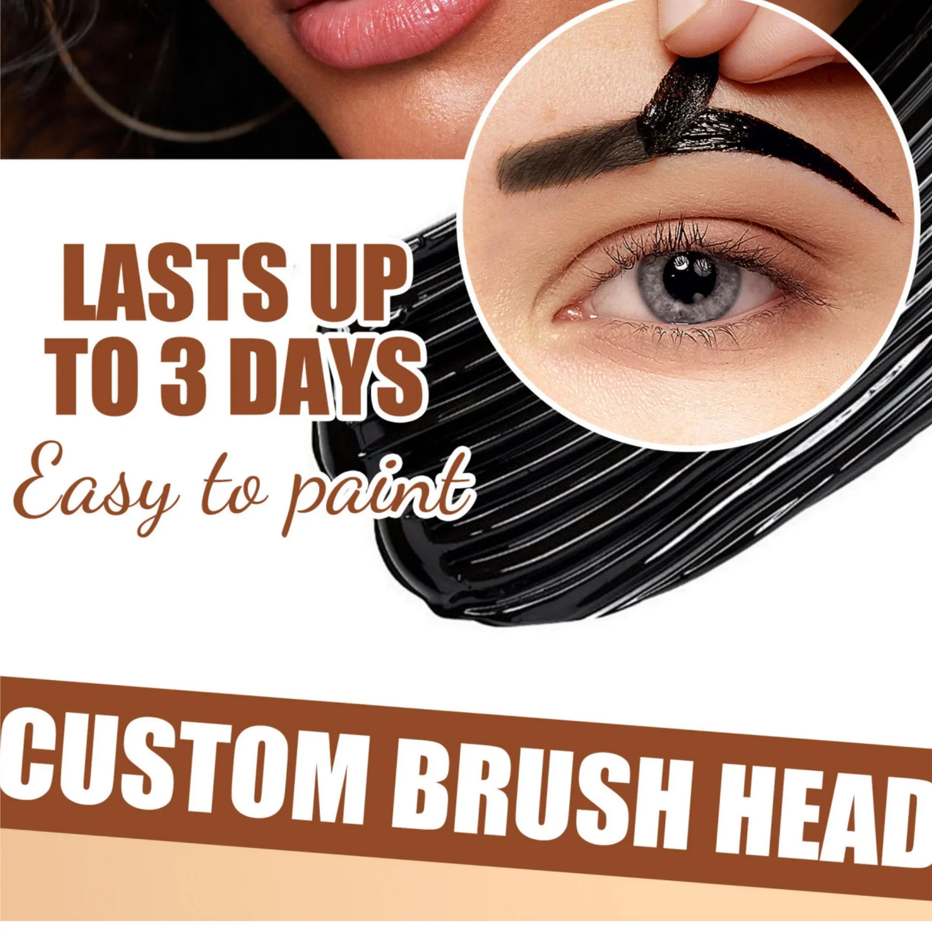 Handaiyan Peel-Off Wenkbrauwgel Langdurige Peel-Off Brow Tint Waterdicht Zweetbestendig Sneldrogend Peel-Off Wenkbrauwverflijm