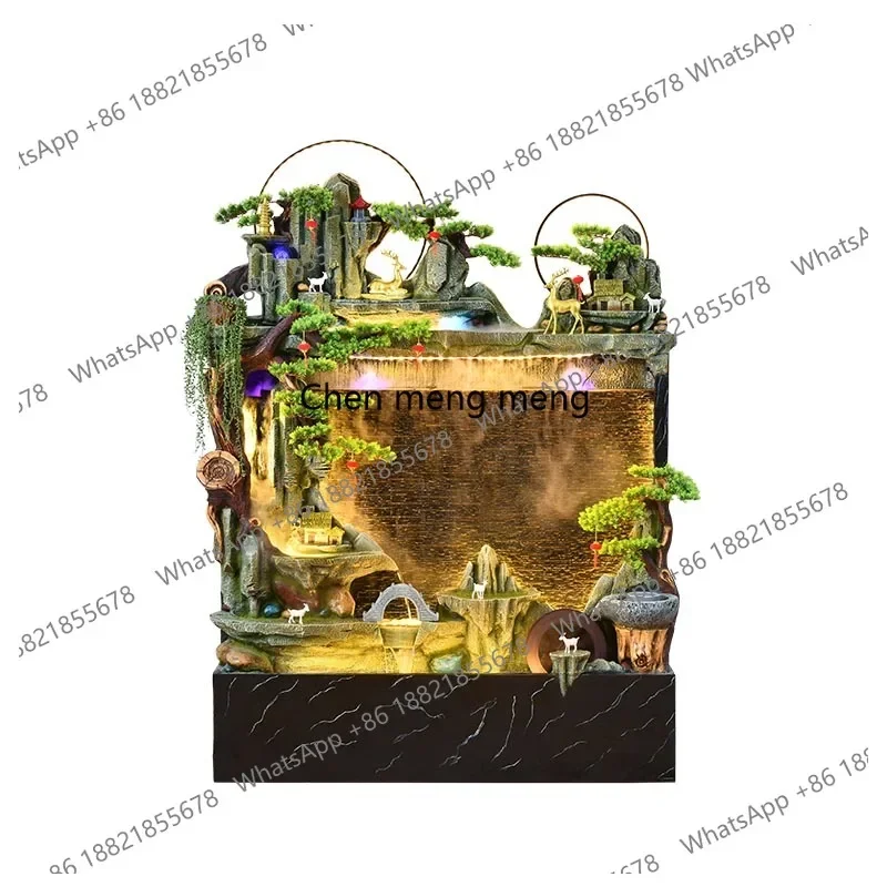 

Water curtain wall flowing water ornament circulating water hotel screen rockery landscape lucky courtyard landscaping